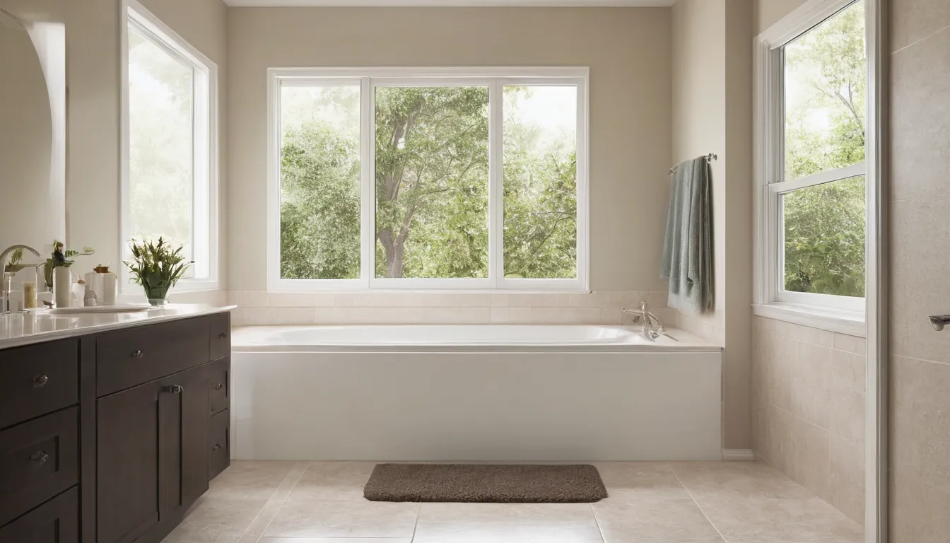 A smiling homeowner standing beside a walk-in tub in a bright Conyers bathroom